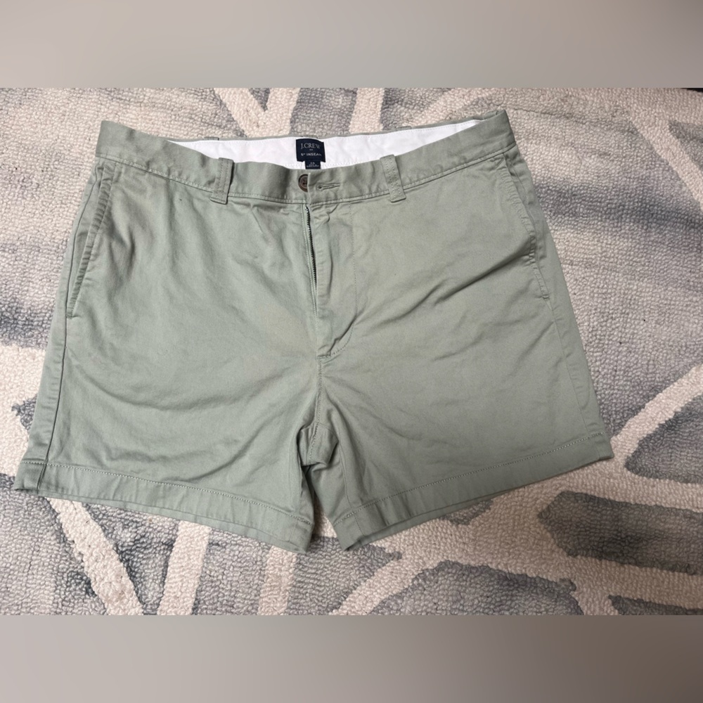 J. Crew Green Flat Front Shorts